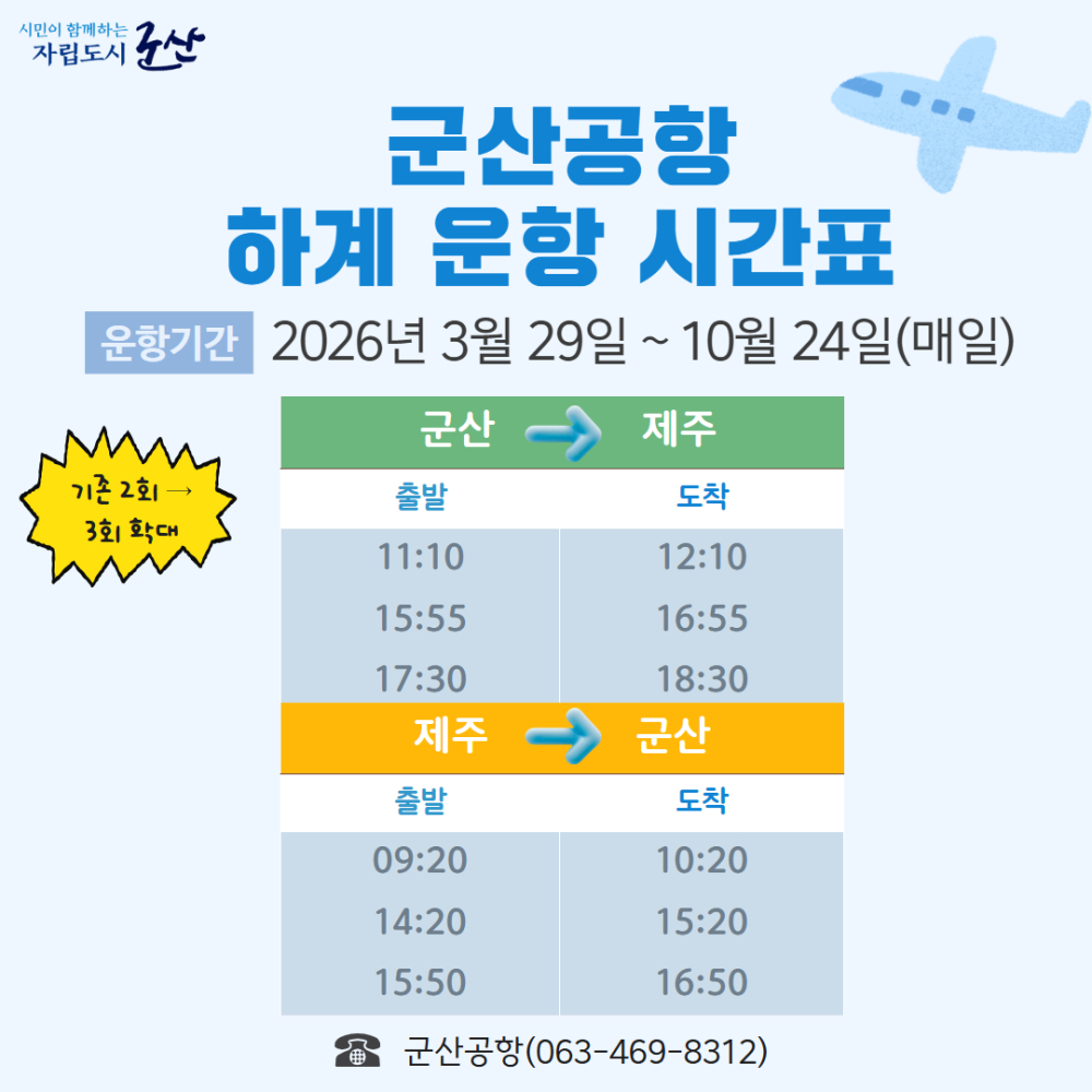 2026년군산공항하계운항스케줄(1)