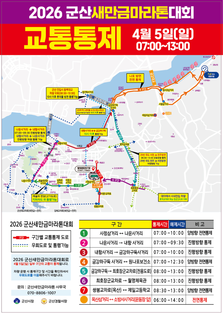 2026년새만금마라톤대회교통통제